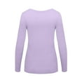 thumbnail image 2 of M&M SCRUBS Women's Long Sleeve Scoop-Neck T-Shirt Under Scrub (Lavender, Small), 2 of 5