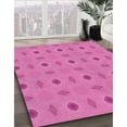 thumbnail image 2 of Ahgly Company Indoor Round Patterned Neon Pink Area Rugs, 8' Round, 2 of 6