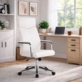 thumbnail image 4 of Ilios Innova | Silla Ejecutiva Blanca Ergonómica con Altura Ajustable, Respaldo Alto Acolchado, Base Metálica Cromada con Ruedas 360°, Diseño Moderno para Oficina y Home Office, 4 of 9