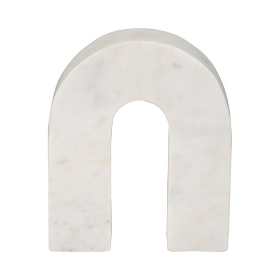 Sagebrook Home Marble, 6"h Horseshoe Tabletop Decor  White