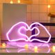 thumbnail image 1 of Lámparas De Plástico Luz de neón LED morada en forma de corazón para iluminación ambiental de San Valentín (1 unidad) JASKFLY, 1 of 9
