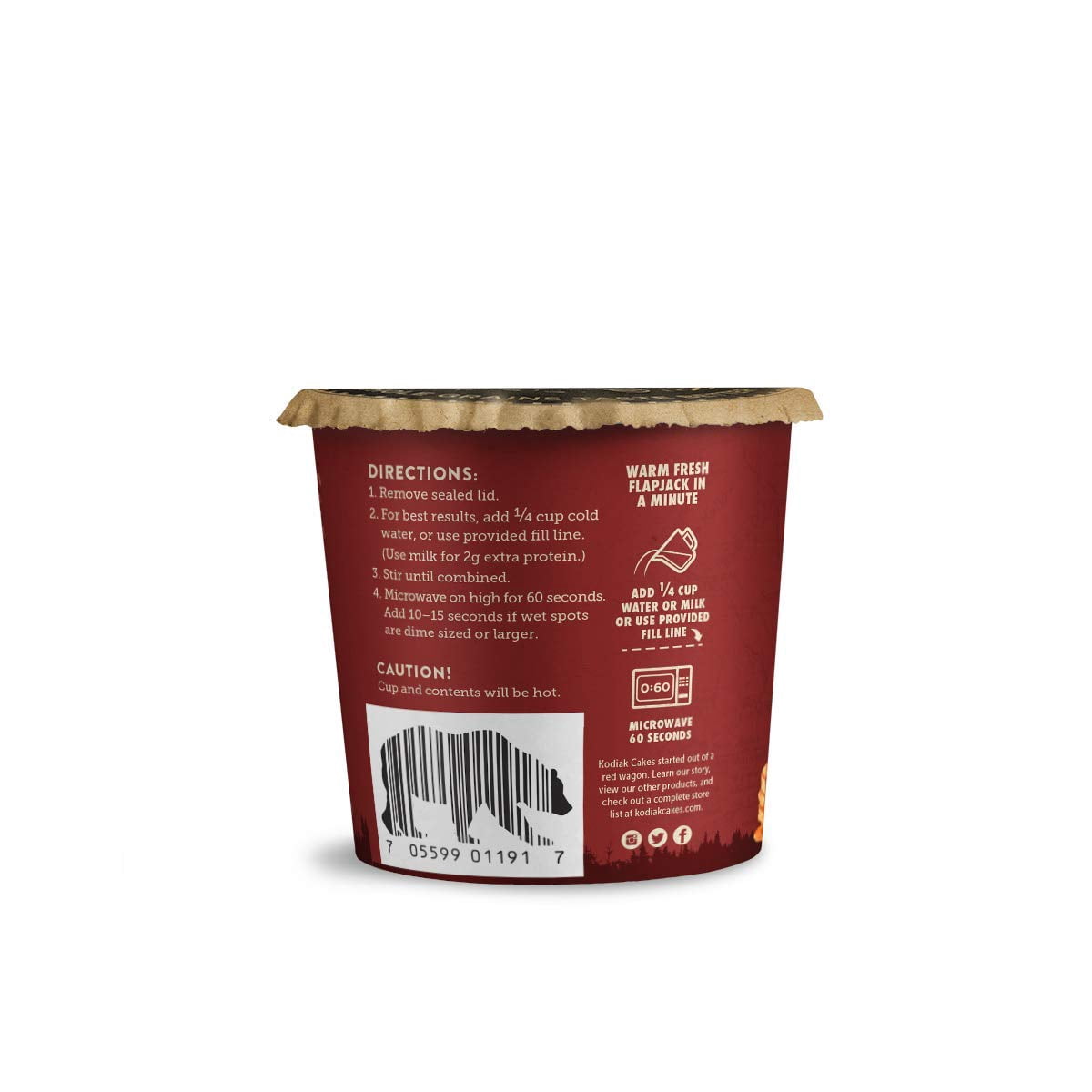 Kodiak Cakes Flapjack Unleashed Cup, Cinnamon & Maple, 2.25 oz (Pack of 6)