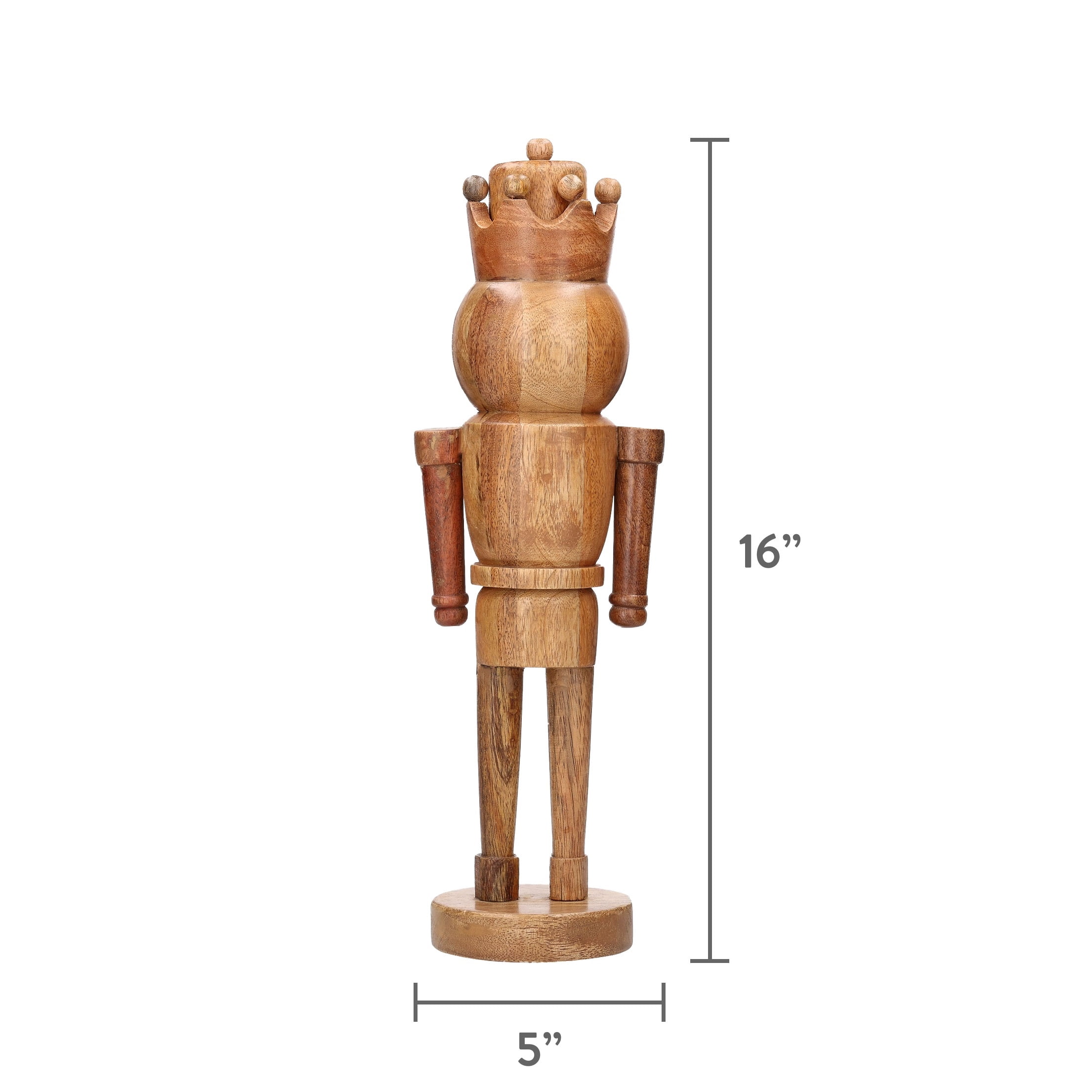 Wood Nutcracker Christmas Decoration, Brown, 16", by Holiday Time