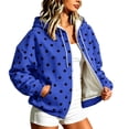 thumbnail image 6 of Raeneomay Women's Polka Dot Hoodie - Zip Up Long Sleeve Pocket Jacket S-XXXL, 6 of 6
