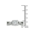 thumbnail image 4 of 1 Carat T.W. Diamond Criss-Cross Shank Single Halo 14kt White Gold Engagement Ring Set, 4 of 5