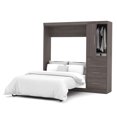 thumbnail image 3 of Nebula by Bestar 84" Full Wall Bed Kit with Storage and a Door and 3-Drawer Set in Bark Gray, 3 of 3