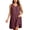 Wine, variant on HVOBTTY Summer Women's Sleeveless Mini A-Line Dress Plus Size Solid Color V Neck Knee Length Loose