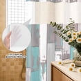 thumbnail image 3 of No Hook Shower Curtain, Turquoise Gray Shower Curtains for Bathroom with See Through Top Window, Country Retro Mottled Texture Wood Grain Waterproof & Washable Bath Curtain Extra Long 72"x96", 3 of 9