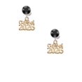 thumbnail image 2 of Delight Jewelry Goldtone Class of 2026 Black Crystal Clip on Earrings, 2 of 5