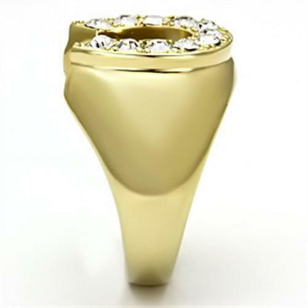 Mens Ring Gold Horseshoe Stainless Steel Ring Good Luck