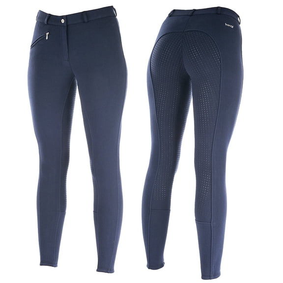 38" Horze Womens Active Silicone Grip Full Seat Breeches Peacoat Blue