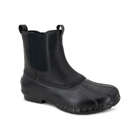 JBU BY JAMBU Mens Black Mixed Media Pull Tabs Goring Waterproof Padded Milton Round Toe Block Heel Duck Boots 9 M