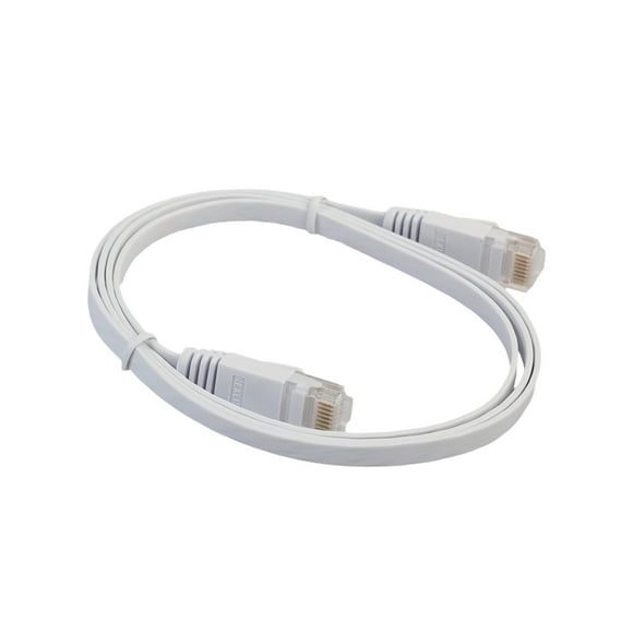 Esquirla Cat 6 Ethernet Cable , Flat Internet Network Wire Cat6 Ethernet Patch Lead Computer Cable With Snagless Connectors - white, 2m