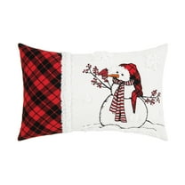 20" x 13" Snowman Embroidered Christmas Throw Pillow