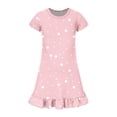 thumbnail image 4 of Abcomgle Girls Summer Dress Size 14-16 Casual A-Line Short Sleeve Tshirt Dresses Polka Dot Pleated Ruffle Hem Swing Sundresses with Pockets for 4-14t Kids, 4 of 4