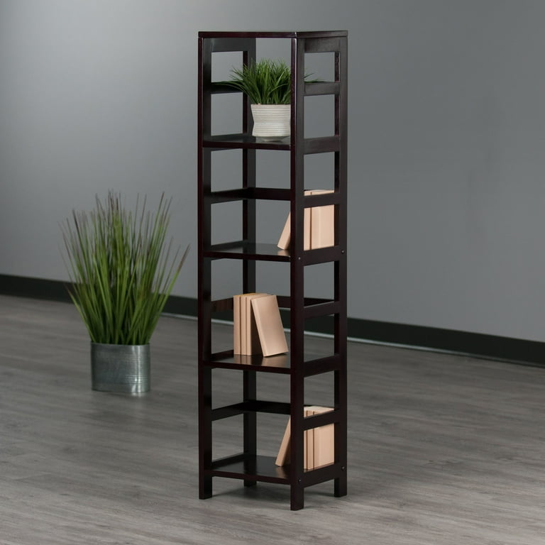 Winsome Leo 4-Section Narrow Open Shelf, Espresso Finish - Walmart.com
