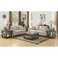 thumbnail image 2 of Portman Brown Square Coffee Table with Metal Frame and Exposed Bolt Heads, 2 of 3