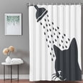 thumbnail image 3 of Bathroom Shower Curtain Funny Cat Waterproof Shower Curtains with Hooks, Cartoon Grey White Animal Shadow Bath Curtains Bathtub Curtain Home Decor 60x72in, 3 of 9