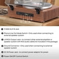 thumbnail image 6 of Udreamer Vinyl Record Player Stereo Turntable Vinyl player , Bluetooth Wireless with Speaker,  2-Speed All In ONE Vintage Audio Turntable, Brown, 6 of 15
