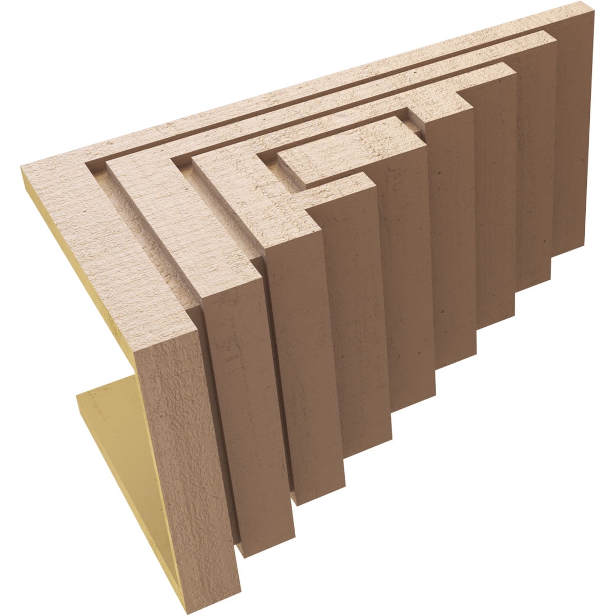 12"W x 24"D x 12"H Wide Landon Rough Cedar Woodgrain TimberThane Corbel, Primed Tan