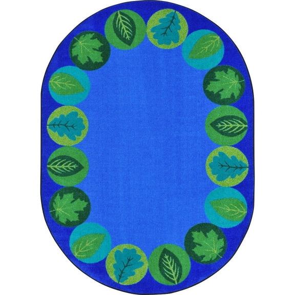 Joy Carpet Lively Leaves Multi 5'4" x 7'8" Oval