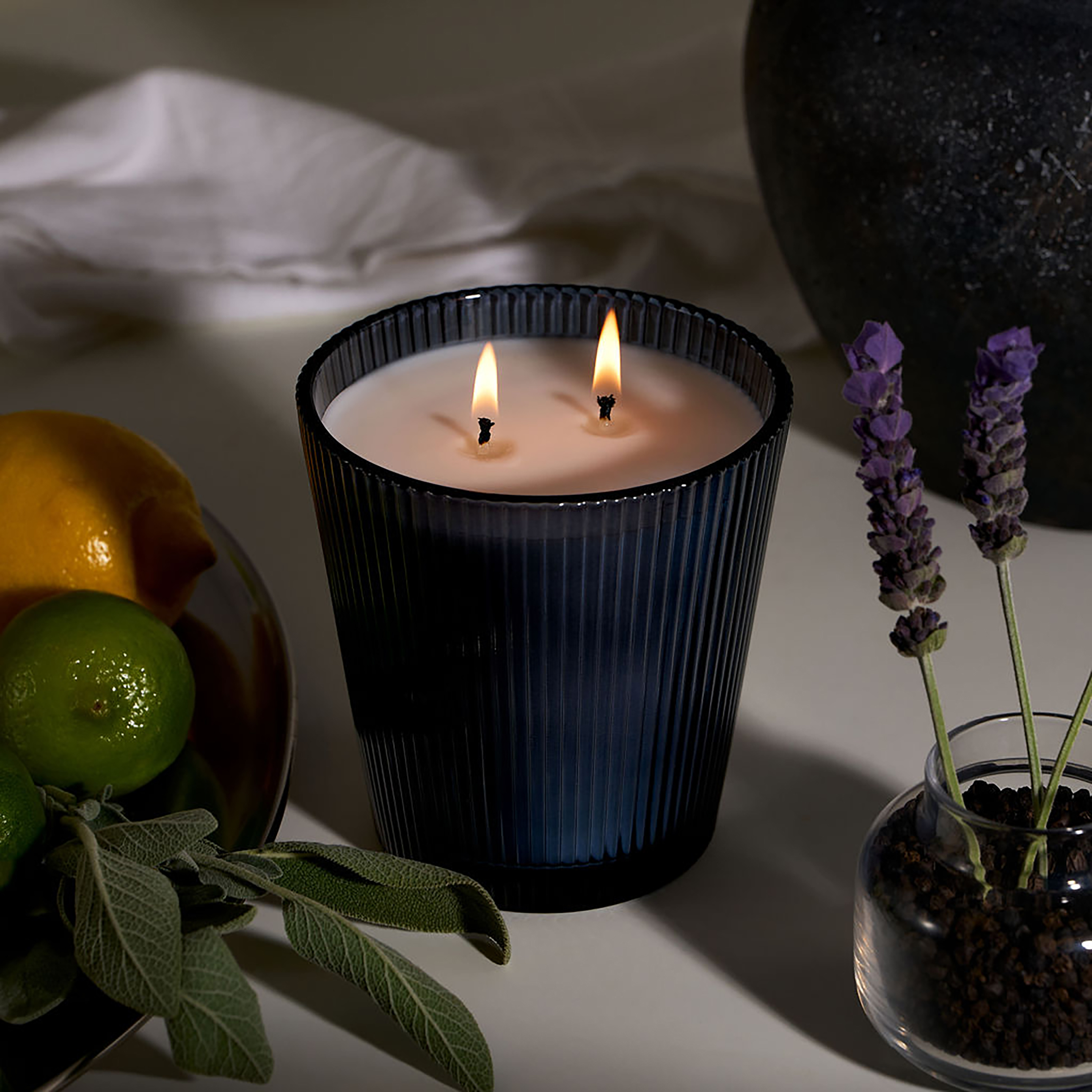 Better Homes & Gardens Fine Fragrance Collection, Dark Lavender & Sage Scented 2-Wick Jar Candle 16 oz.