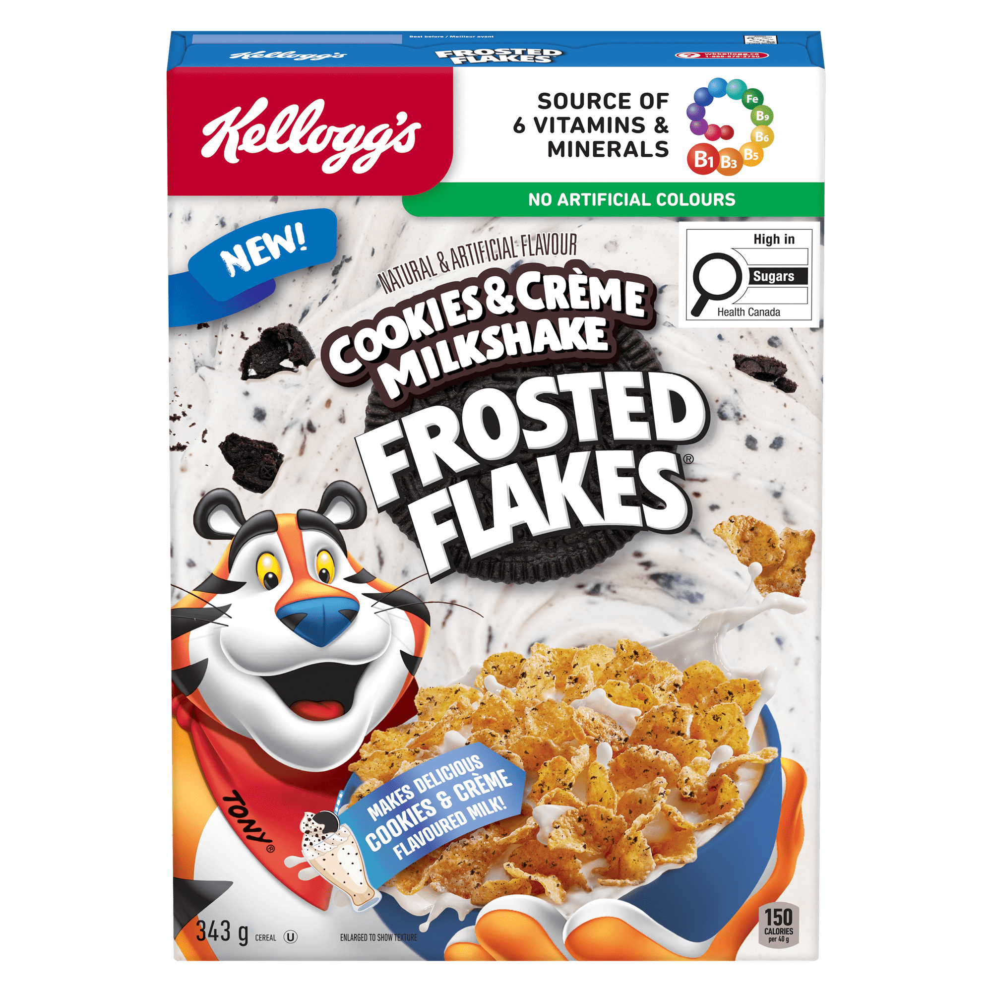 Kellogg's Frosted Flakes® Cookies & Crème Milkshake Flavour Cereal