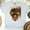 Ash, variant on Women's Teacher Graphic Tee with Afro Girl and Leopard Print Headwrap , White, Size L