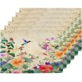 thumbnail image 2 of Spring Flower Hummingbird Placemats Set of 4, 12 X 18 Inch Washable Table Mats Seasonal Heat Resistant Kitchen Dining Party Decoration Place Mats, 2 of 5