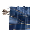 thumbnail image 5 of Half Window Curtain 36 Inches Long, Navy Blue Marble Window Treatment Curtain Drapes, Abstract Modern Golden Geometric Small Tier Curtains for Bathroom Over Sink, 27.5"x36", 2 Panels, 5 of 7