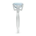 thumbnail image 3 of ANGARA Natural Cushion 2.7 ct Aquamarine Solitaire Ring with Diamond Accents in 14K White Gold for Women (Size-9mm) | March Birthstone, Anniversary, Jewelry Gift for Women | Natural Aquamarine Ring, 3 of 9