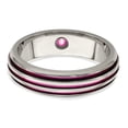 thumbnail image 5 of Edward Mirell Titanium Trpl Groove Pink Anodized & Pink Sapphire Ring, 5 of 7