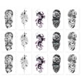 thumbnail image 1 of Tatuajes temporales para el brazo, 15 hojas, para adultos, niños y mujeres., 1 of 5