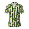 thumbnail image 2 of Daiia Lemons on Striped Pattern Men’s Polo Shirts,Solid Deck Shirt,Classic Fit, Breathable Cotton Polo for Casual and Sport Wear-Small, 2 of 7