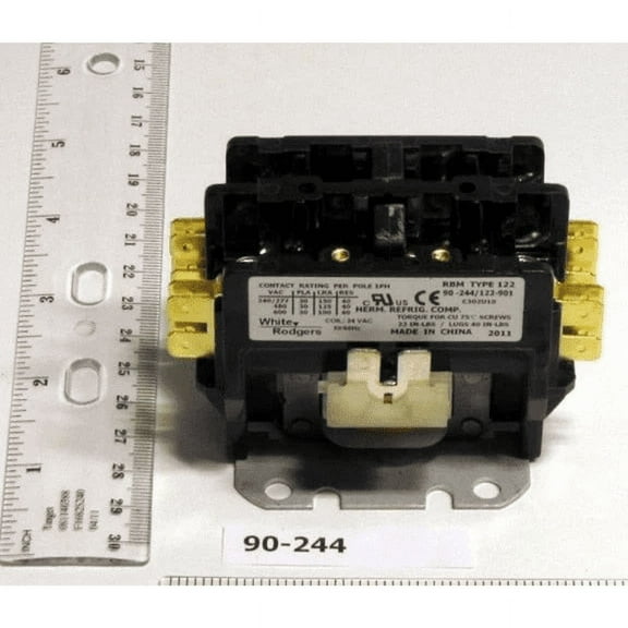 White-Rodgers 90-244 - Type 122 Contactor: 2-Pole, 24V, 30 Amp