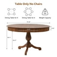 thumbnail image 4 of Wirrytor 47 ' Round Circle Wooden Pedestal Dining Table, with Round Tabletop & Curved Trestle Legs in Antiqued Brown Finish, Place Dining Table, Bistro, 4 of 7