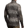 thumbnail image 5 of Leif Nelson LN20525 Men's Knit Zip-up Jacket With Geometric Patterns and Leather Accents, 5 of 13