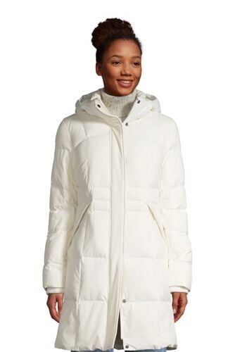 Lands' End Women's Tall Down Comfort Stretch Coat Ivory XLT New 518660