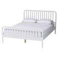 thumbnail image 6 of Baxton Studio Lucera Mid-Century White Queen Size 4-Piece Bobbin Bedroom Set, 6 of 6