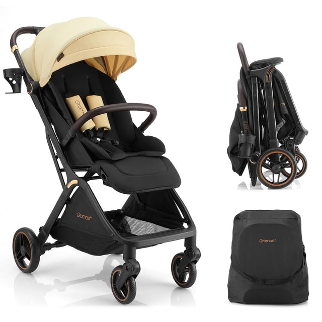 Cochecito para Bebé Gromast Gravity Plegable Portátil Beige