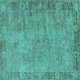 thumbnail image 1 of Ahgly Company Indoor Square Oriental Turquoise Blue Industrial Area Rugs, 5' Square, 1 of 4