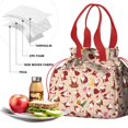 thumbnail image 4 of Beige Christmas Santa Pattern Drawstring Lunch Bag Women - Drawstring Lunch Bag Insulated for Work Office - Stain-Resistant Large Lunchbags for Women with Multi-Pockets, 4 of 6