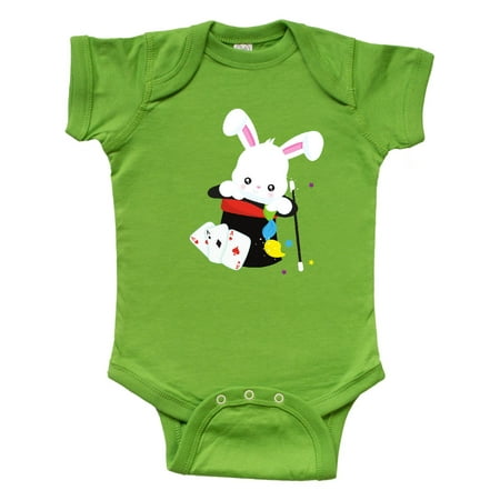 

Inktastic White Bunny Coming Out Of A Hat Magic Trick Gift Baby Boy or Baby Girl Bodysuit