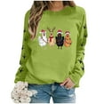 thumbnail image 3 of Fshinging Sweatshirts Hoodie For Women Christmas Chicken Printed Long Sleeve Crewneck Slim Pullover Sweaters, 3 of 5