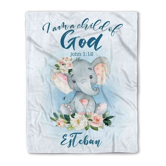 Customizaholic Christian Blanket, Custom Name Blanket, Jesus Blanket, Healing Blanket, Elephant Blanket, Elephant Blanket For Baby