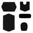 thumbnail image 6 of Home Weavers Waterford Collection 100% Cotton Non-Slip Bathroom Rug Set Machine Washable Bathroom Rug, Bath Rug, U Shaped Contour, Lid Cover, Toilet Tank Cover, Black Color 5 Piece Bath Rug set, 6 of 8