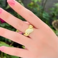 thumbnail image 4 of Women Open Cuff Engagement Ring Adjustable Yellow Gold Plated CZ Jewelry Gift, 4 of 9