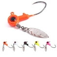 thumbnail image 4 of Pebbuoy 5Pcs 2.5CM/1.7G/3.5G Fishing Lure Hook with Spinner Sequin Barbed 3D Eyes Metal Jigging Fish Hook Outdoor Fishing Accessories, 4 of 7