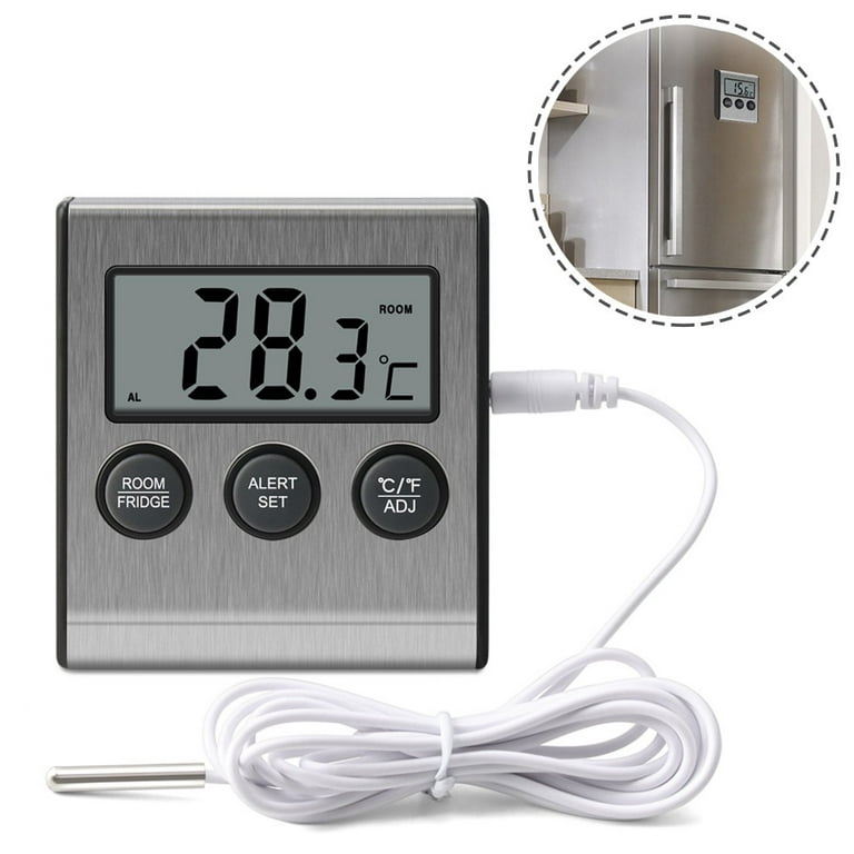 Digital Fridge Freezer Thermometer With Temperature Warning Alarm Max Min  ℃/℉ – Tacos Y Mas
