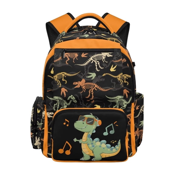 POLERO Dinosaur School Backpack for Boys 10-12 Large Capacity Bookbag with Multi Pockets 17 Inch Casual Rucksack for Teen Kids Students